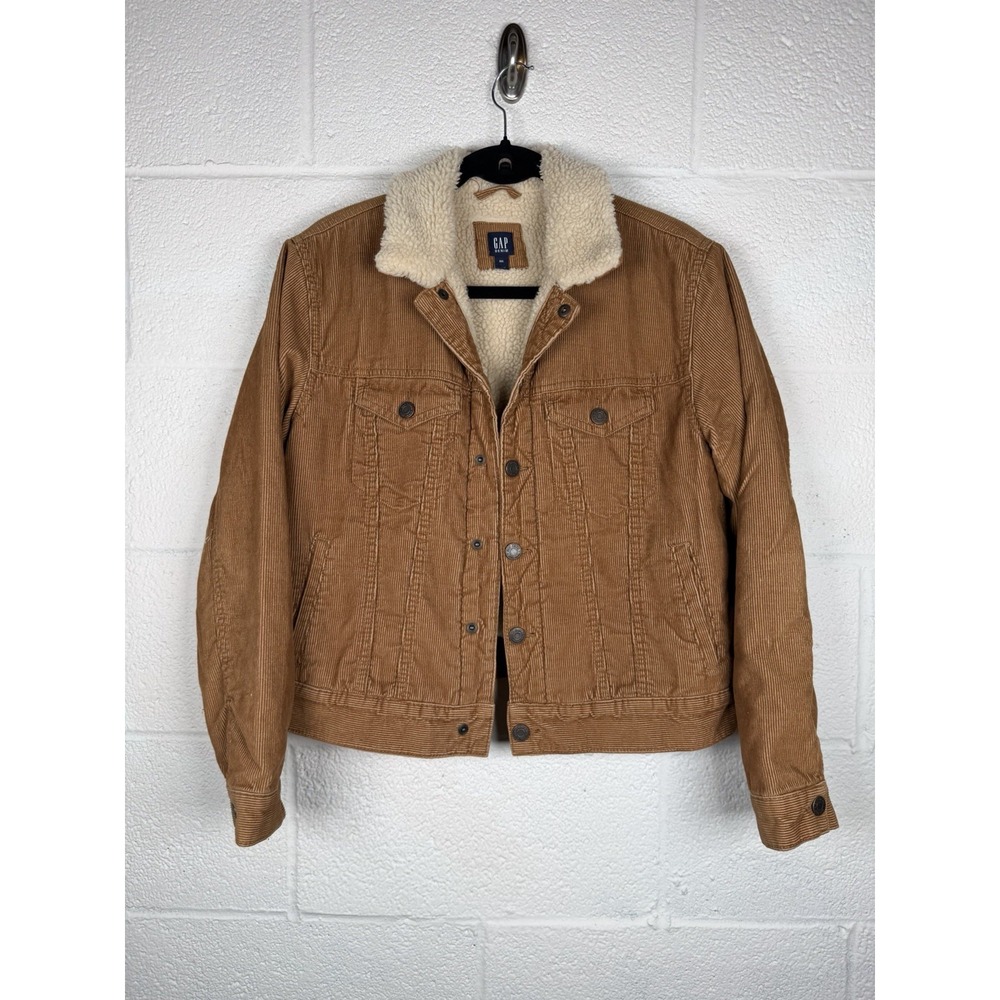 Gap Denim Youth XXL 14-15 Corduroy Sherpa Jacket Fits Women's Small Brown